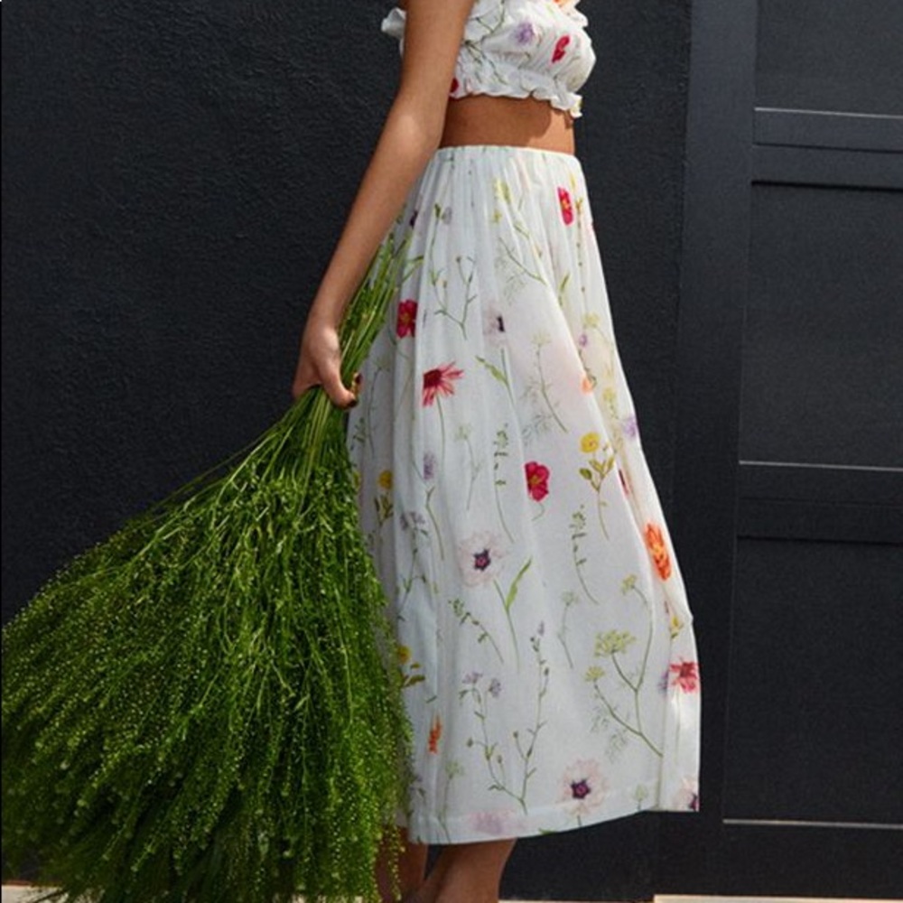 H&M Conscious Collection Wildflower Skirt & Bandeau Top